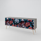 ETHEREAL BLOSSOMS 3-Door TV Stand in Grey Finish