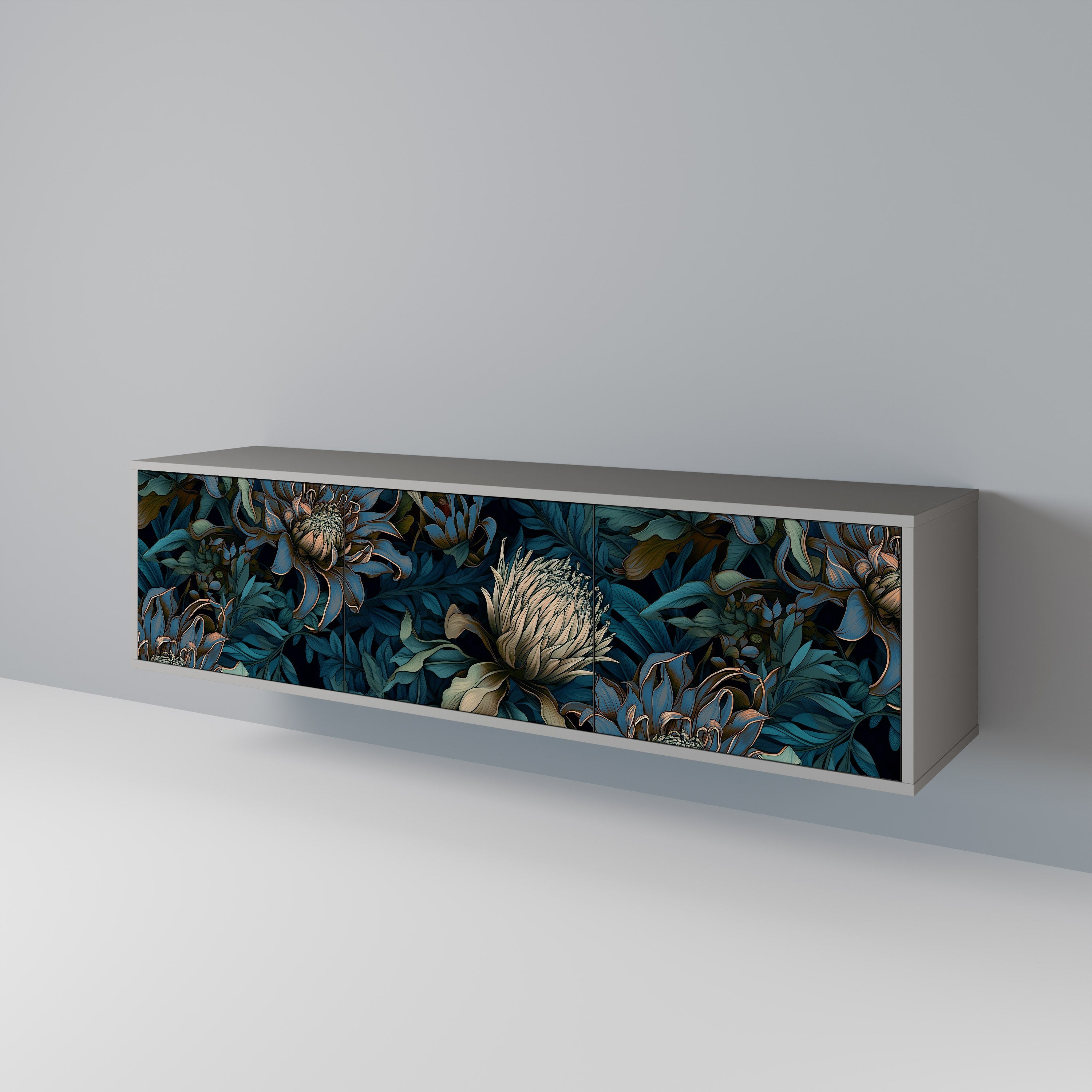 TWILIGHT BLOOM TV-Lowboard mit 3 Türen in Grau