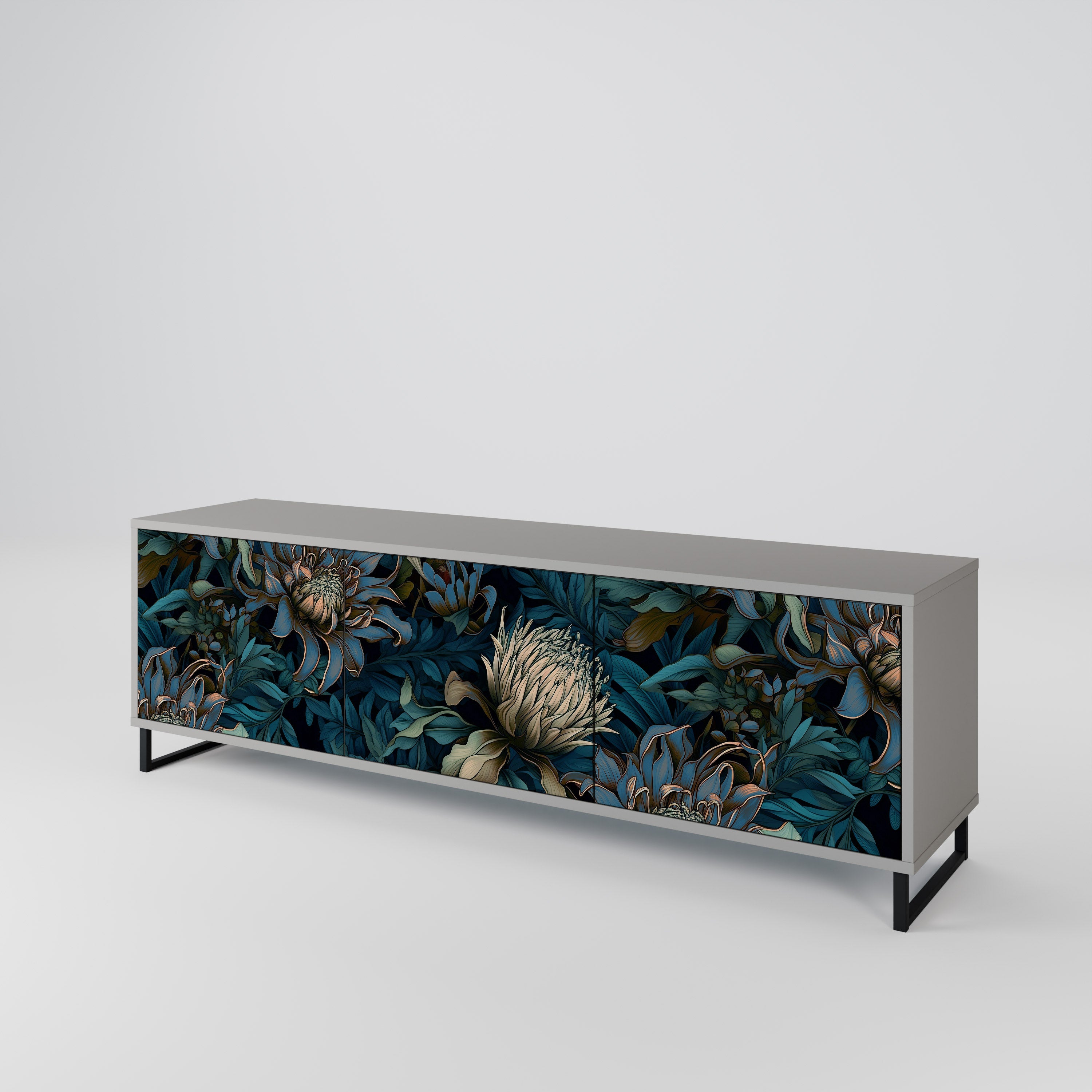 TWILIGHT BLOOM TV-Lowboard mit 3 Türen in Grau