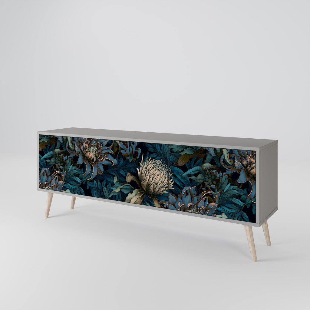 TWILIGHT BLOOM TV-Lowboard mit 3 Türen in Grau