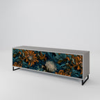 MORNING BLOOM 3-Door TV Stand in Grey Finish