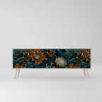 MORNING BLOOM 3-Door TV Stand in Grey Finish