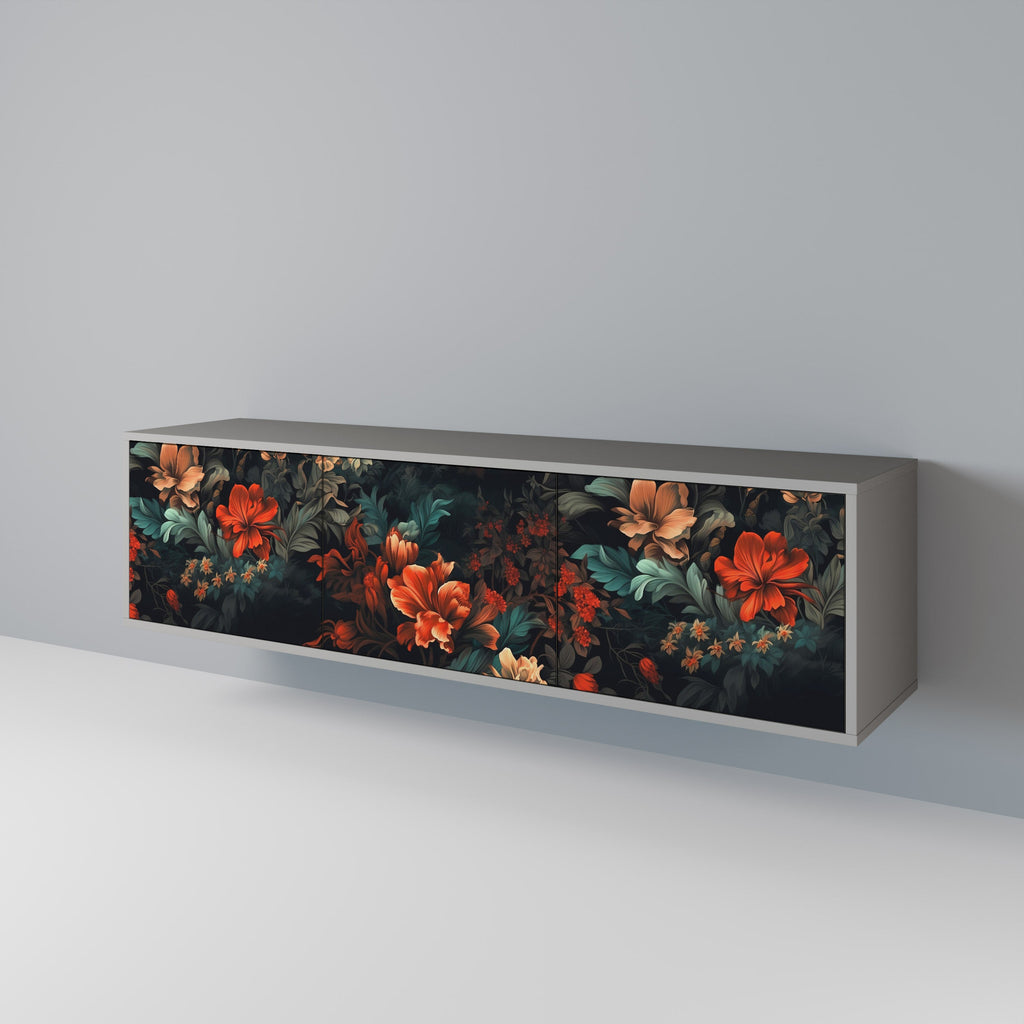 IMAGINARY BLOSSOM TV-Lowboard mit 3 Türen in Grau