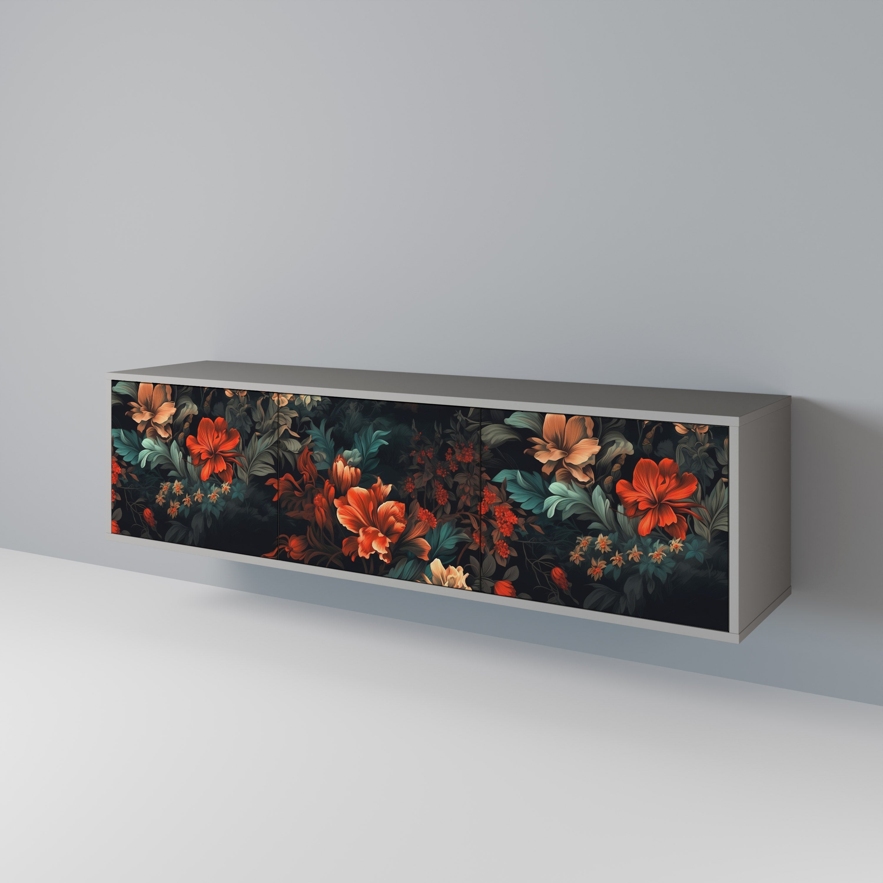 IMAGINARY BLOSSOM TV-Lowboard mit 3 Türen in Grau