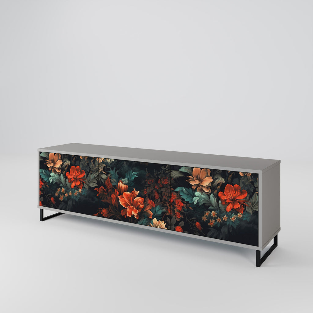 IMAGINARY BLOSSOM TV-Lowboard mit 3 Türen in Grau