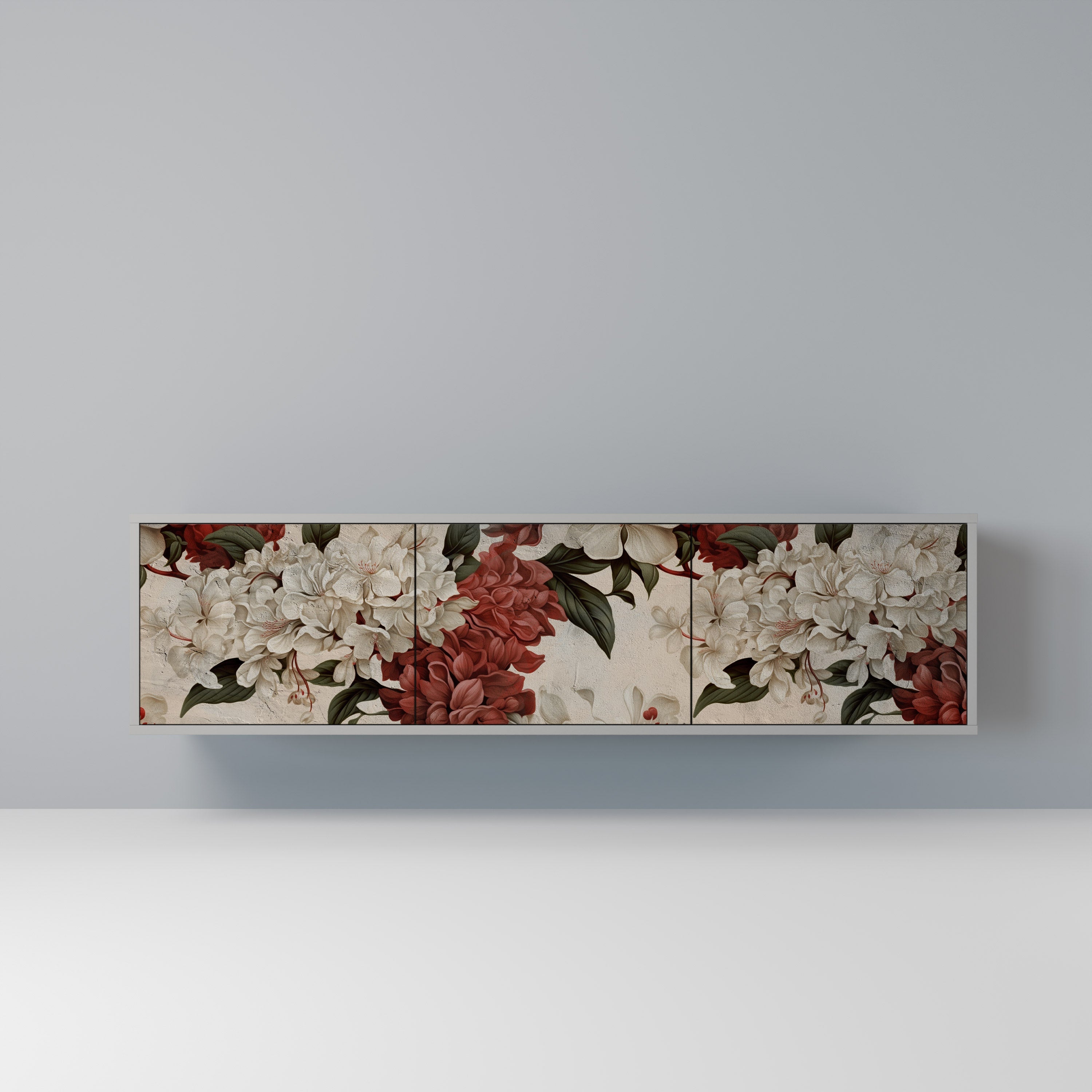 EPHEMERAL DAYS 3-Door TV Stand in Grey Finish