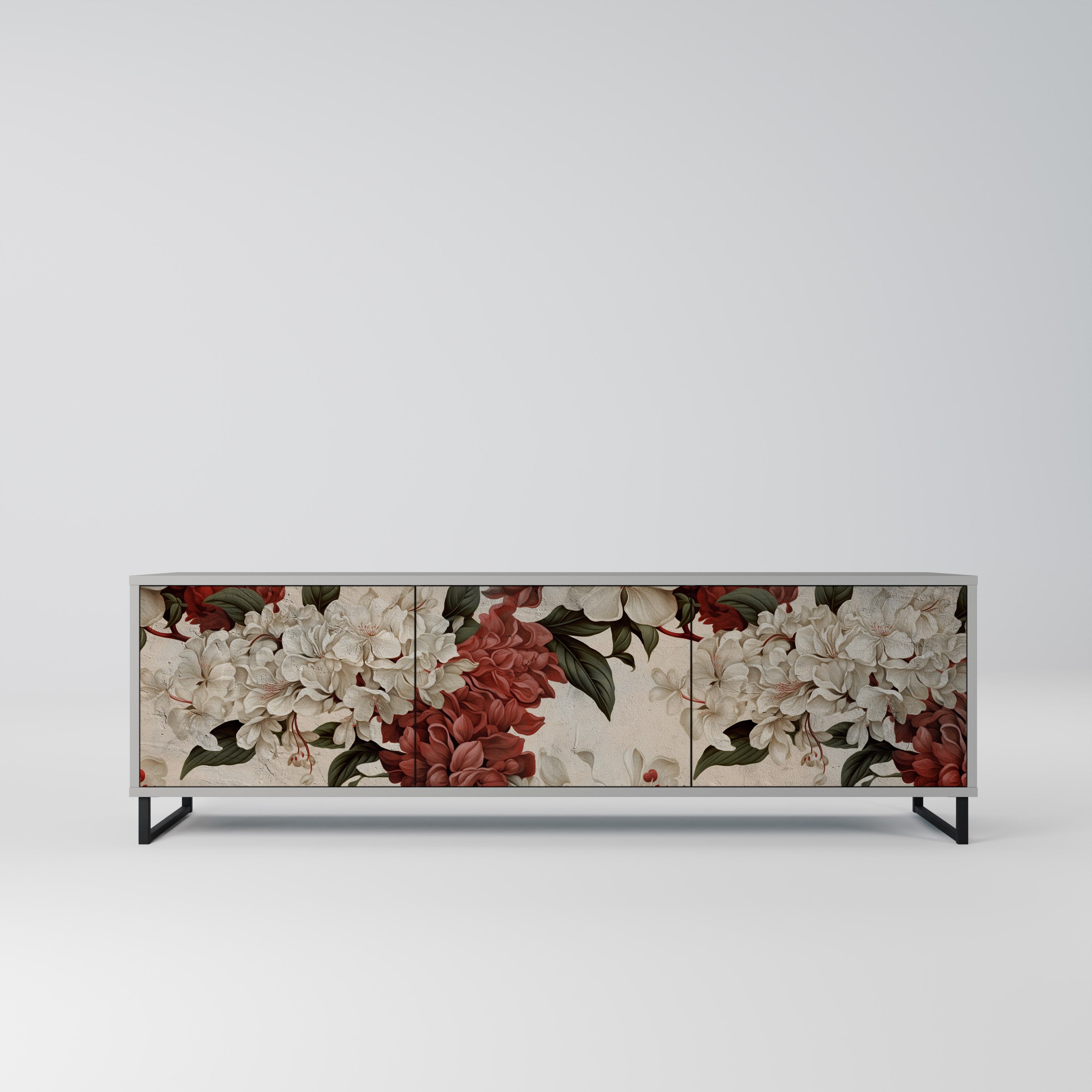 EPHEMERAL DAYS 3-Door TV Stand in Grey Finish