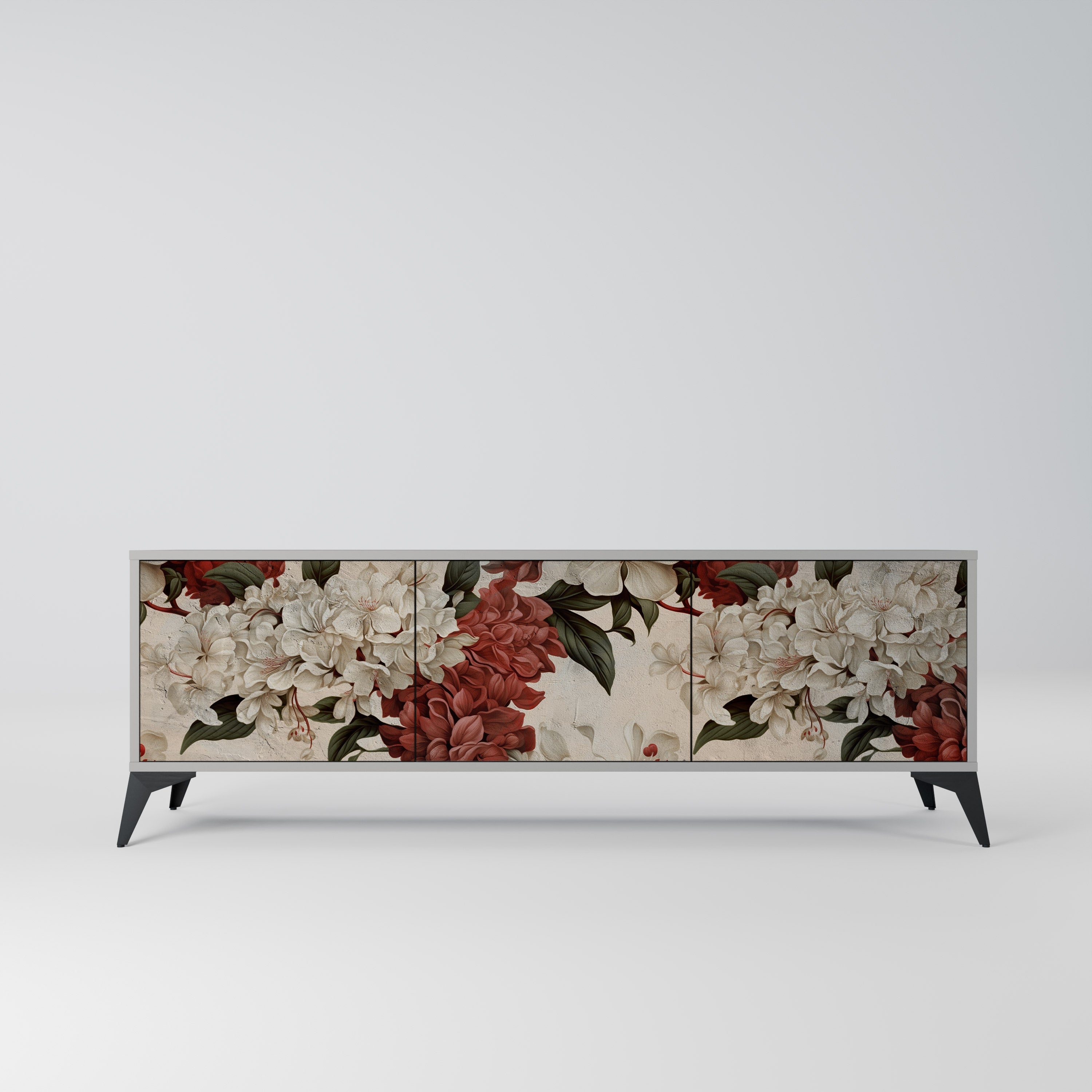 EPHEMERAL DAYS 3-Door TV Stand in Grey Finish