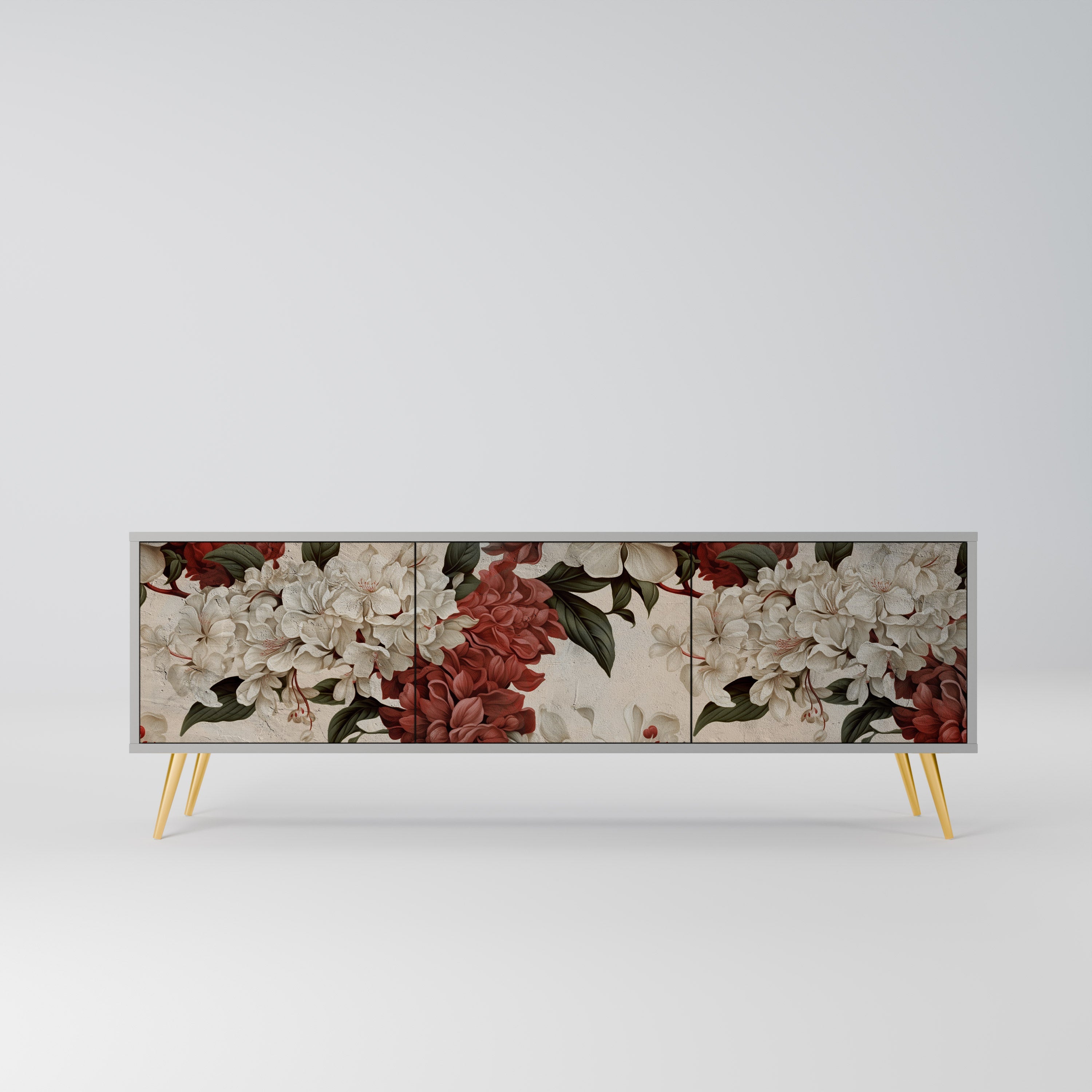 EPHEMERAL DAYS 3-Door TV Stand in Grey Finish