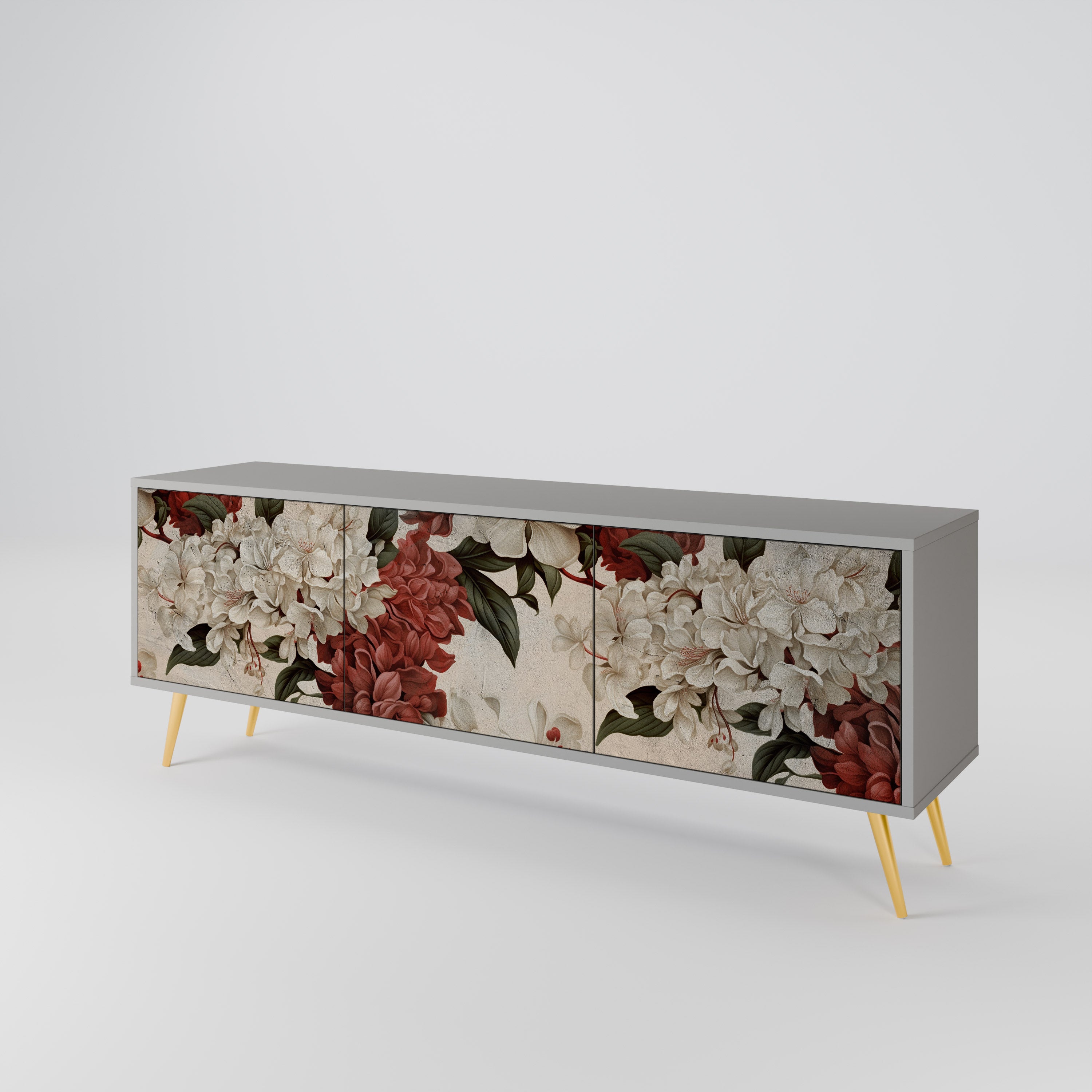 EPHEMERAL DAYS 3-Door TV Stand in Grey Finish