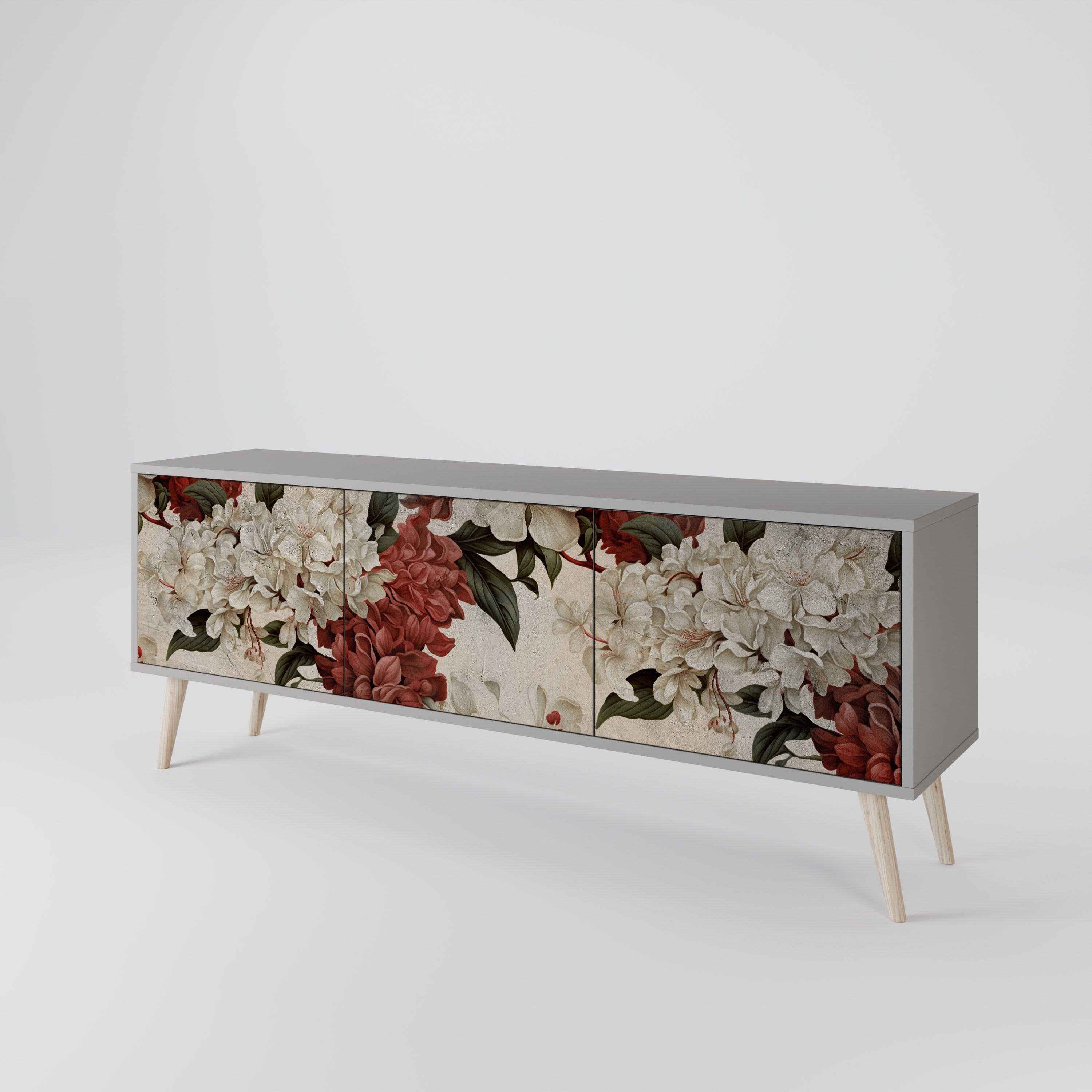 EPHEMERAL DAYS 3-Door TV Stand in Grey Finish