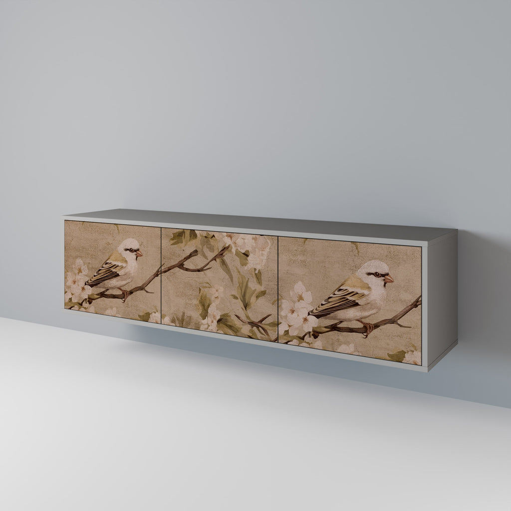 PETAL DISTINGUISH TV-Lowboard mit 3 Türen in Grau