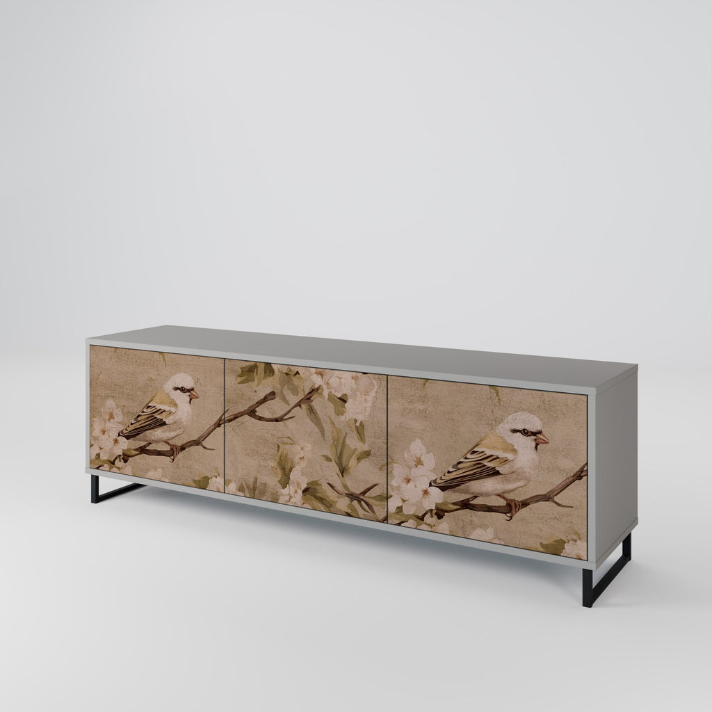 PETAL DISTINGUISH TV-Lowboard mit 3 Türen in Grau