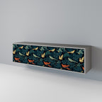 FOWL ORNAMENT 3-Door TV Stand in Grey Finish