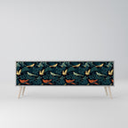 FOWL ORNAMENT 3-Door TV Stand in Grey Finish