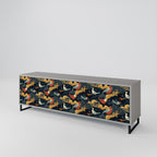 FOWLY DAZE 3-Door TV Stand in Grey Finish