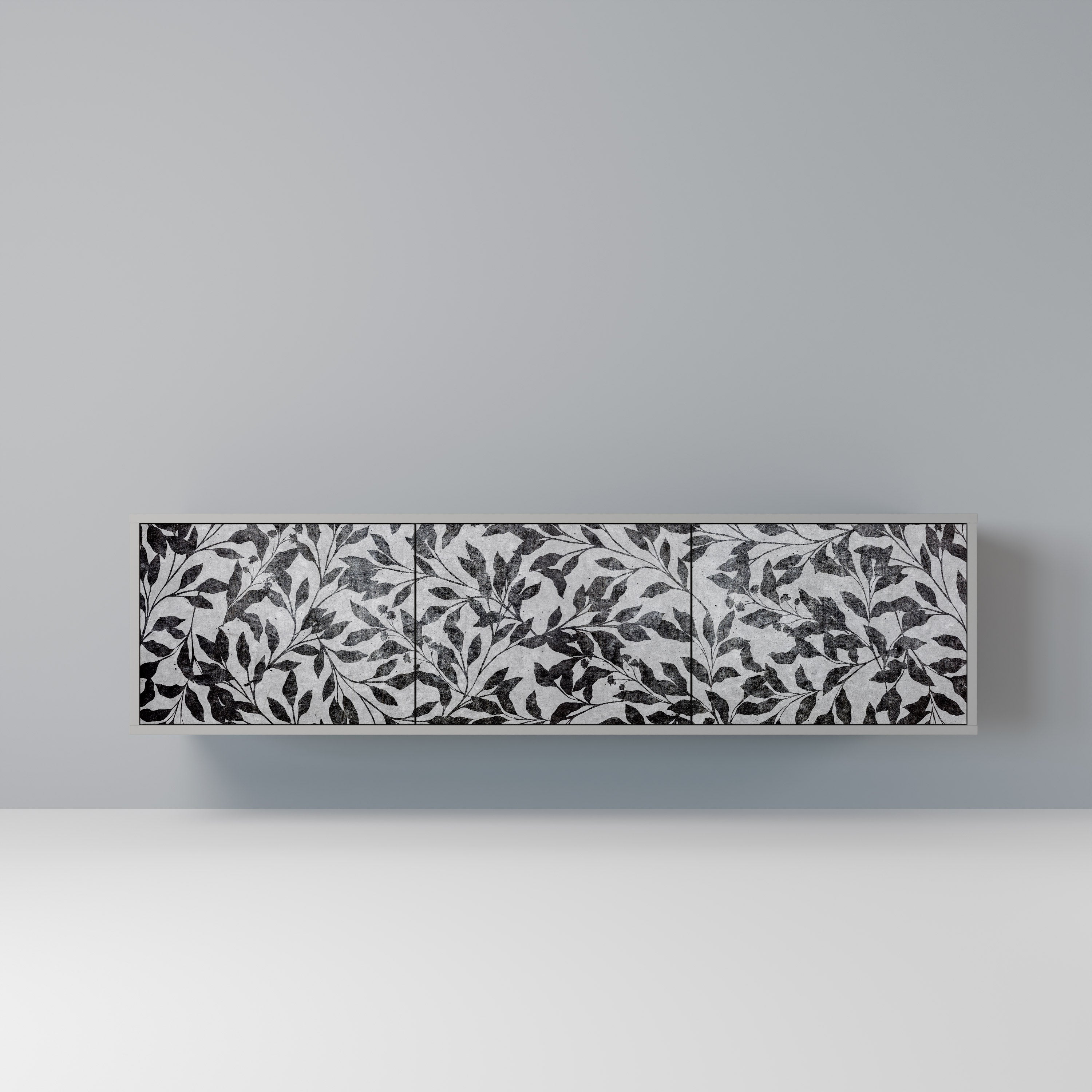 CHARCOAL SPROUT 3-Door TV Stand in Grey Finish