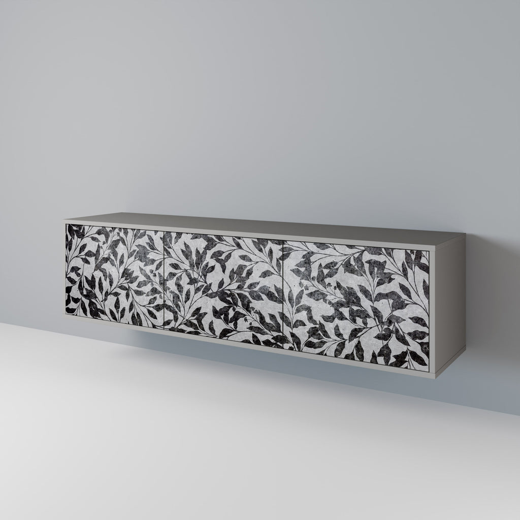 CHARCOAL SPROUT 3-Door TV Stand in Grey Finish