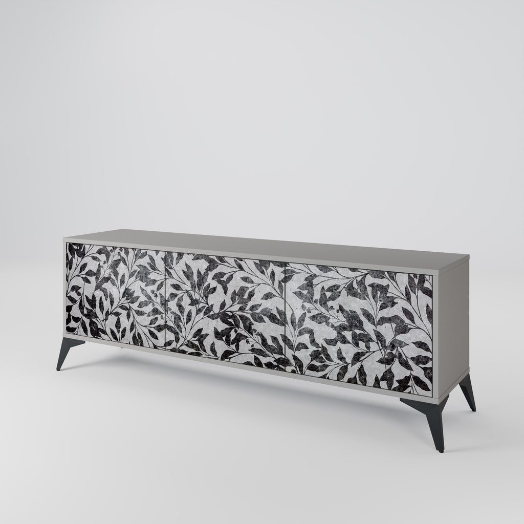 CHARCOAL SPROUT 3-Door TV Stand in Grey Finish