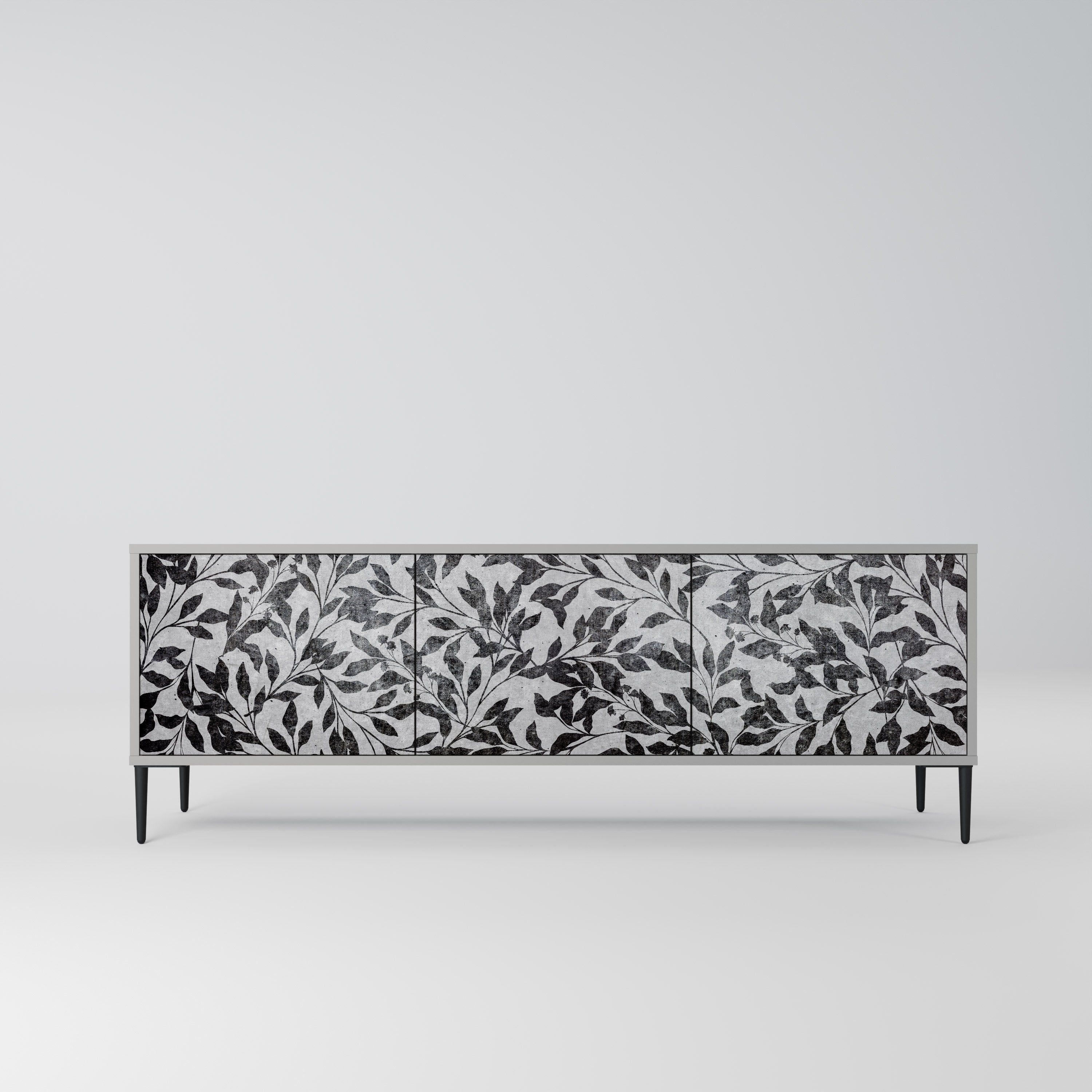 CHARCOAL SPROUT 3-Door TV Stand in Grey Finish