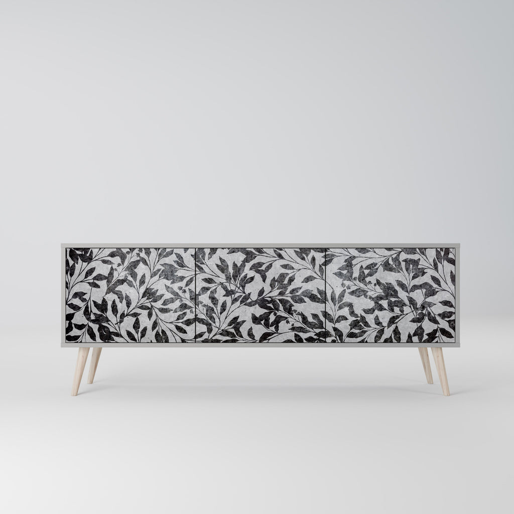 CHARCOAL SPROUT 3-Door TV Stand in Grey Finish