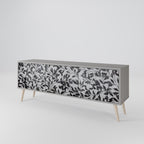 CHARCOAL SPROUT 3-Door TV Stand in Grey Finish