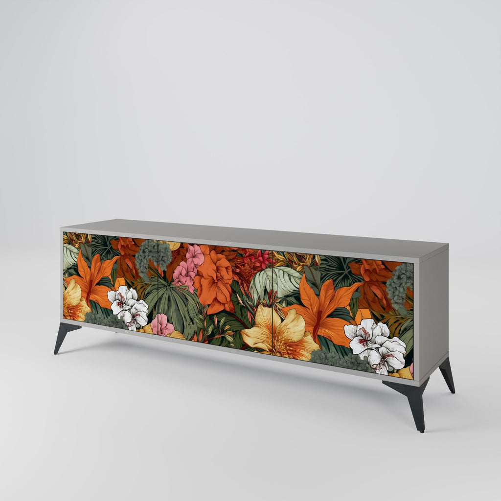 RADIANT FLORA TV-Lowboard mit 3 Türen in Grau