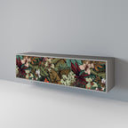 BOTANICAL EMERGENCE 3-Door TV Stand in Grey Finish