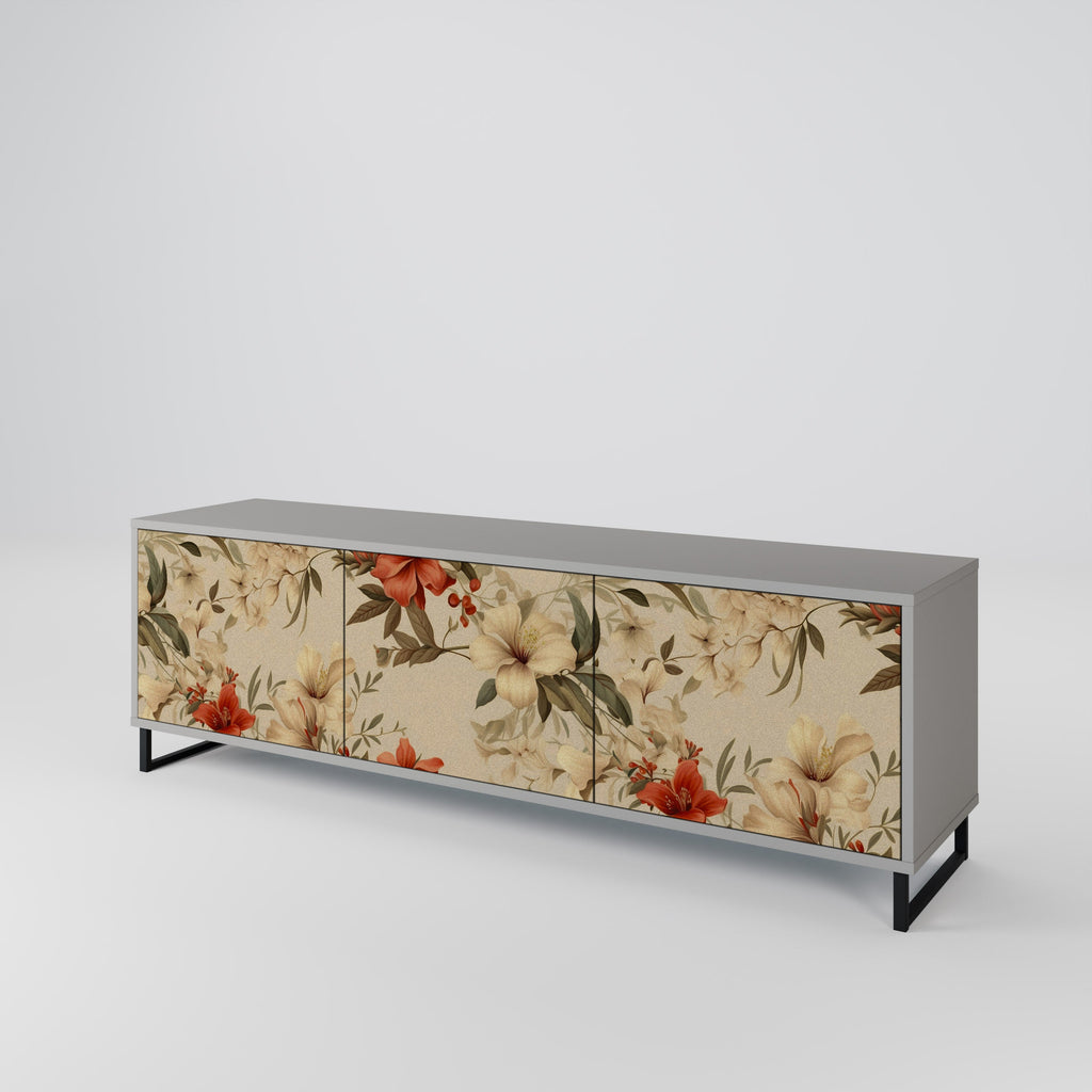 BLOOMING HARMONY TV-Lowboard mit 3 Türen in Grau