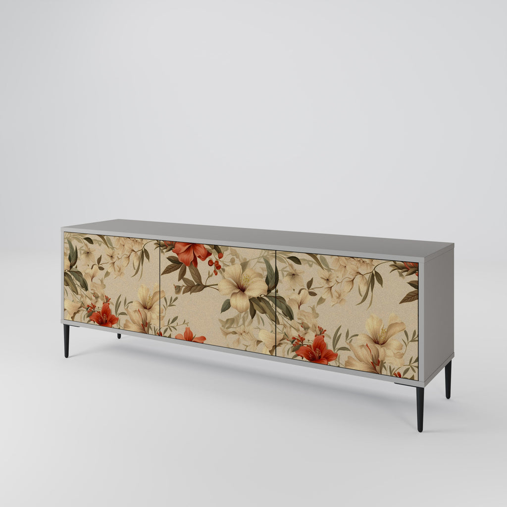 BLOOMING HARMONY TV-Lowboard mit 3 Türen in Grau