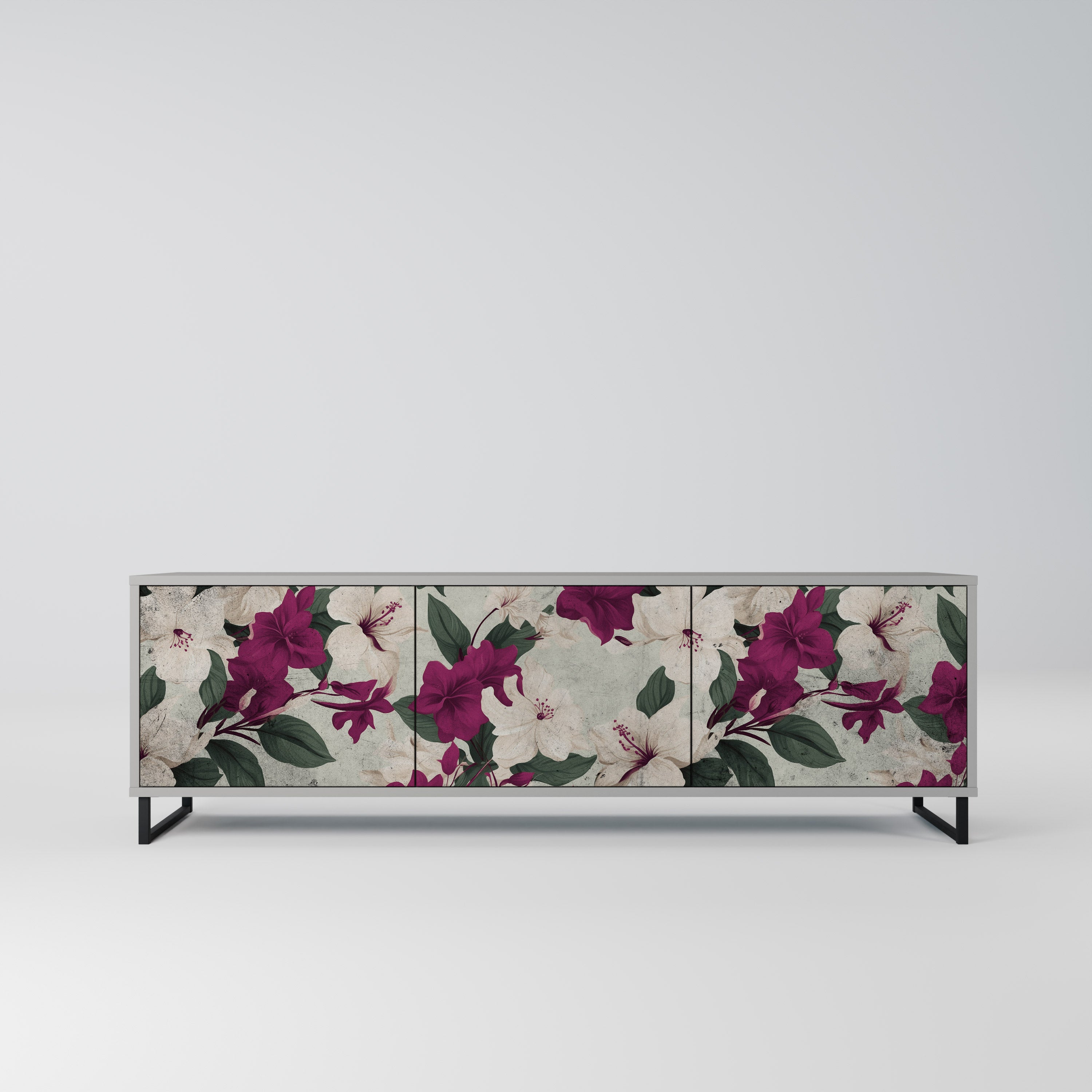 FLOWERET DREAM 3-Door TV Stand in Grey Finish