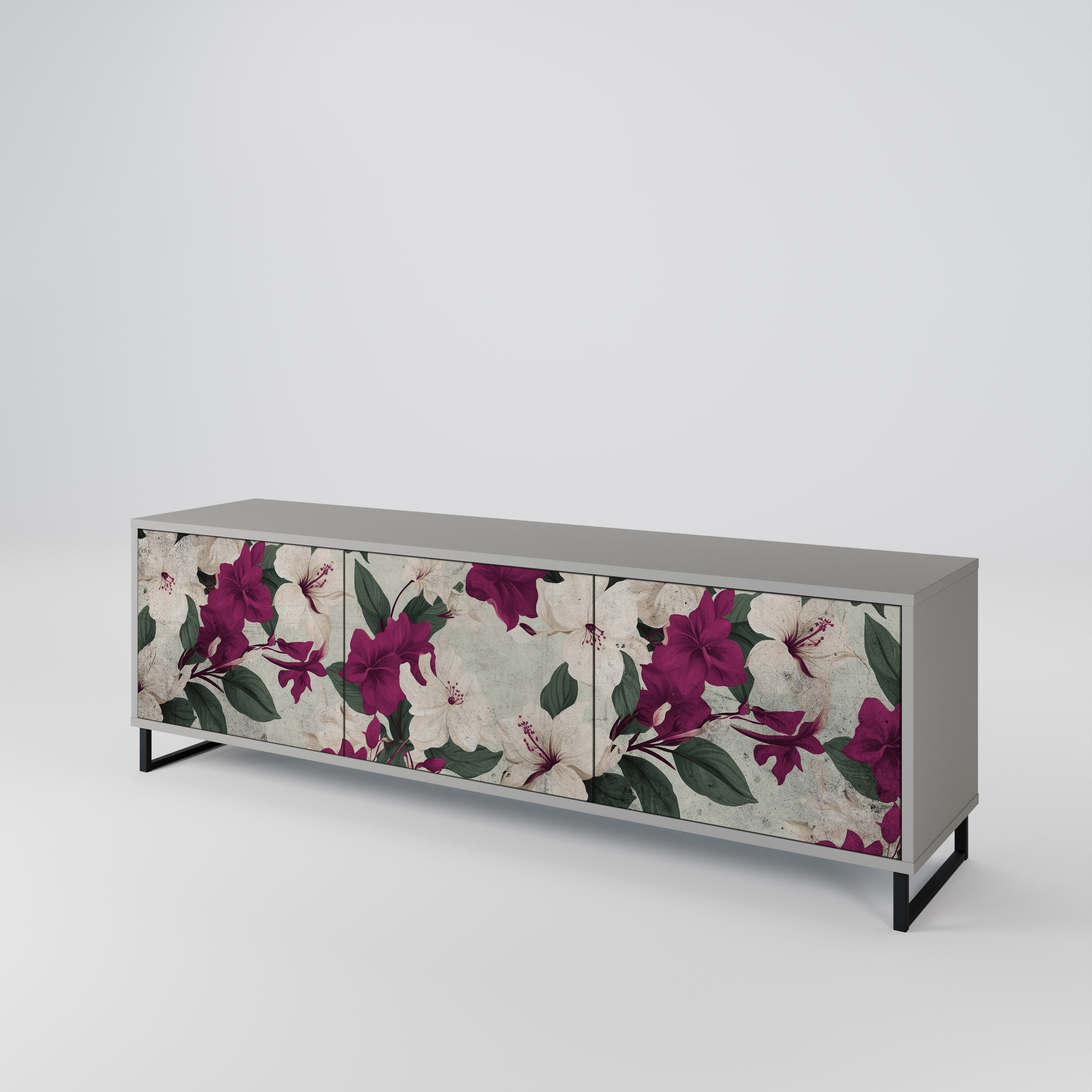 FLOWERET DREAM TV-Lowboard mit 3 Türen in Grau