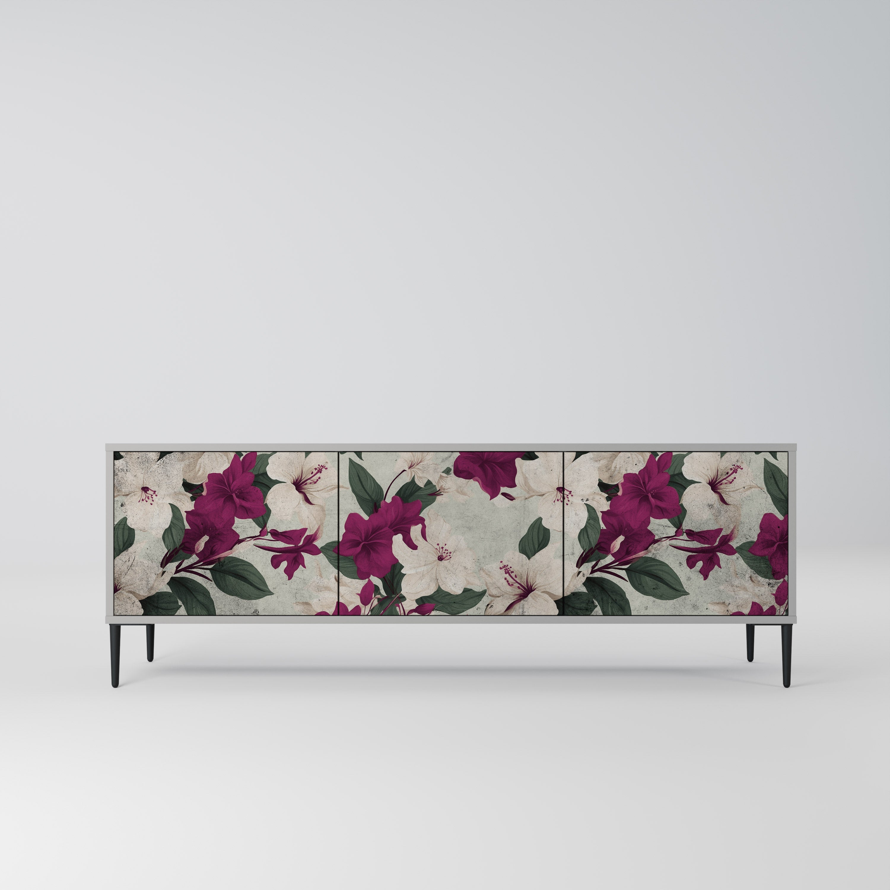 FLOWERET DREAM 3-Door TV Stand in Grey Finish