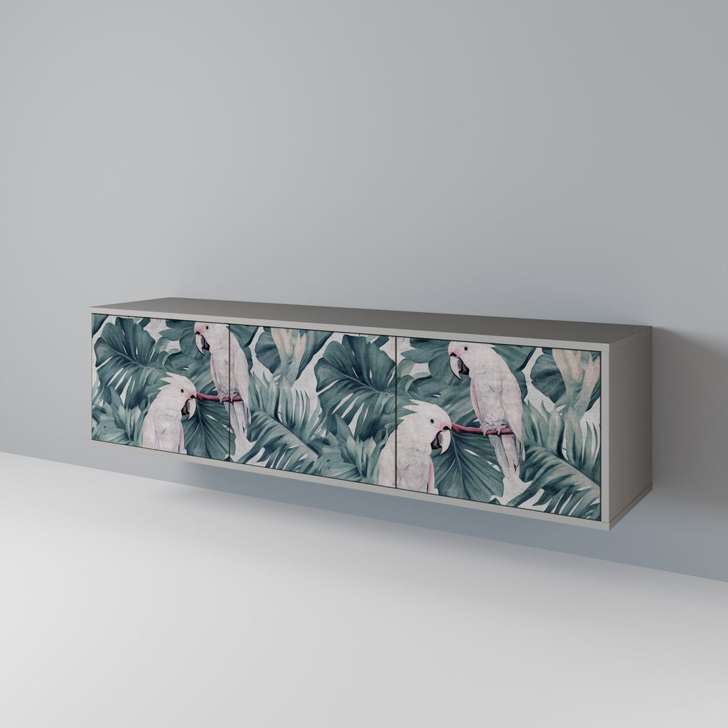 POPINJAY LOOK 3-Door TV Stand in Grey Finish