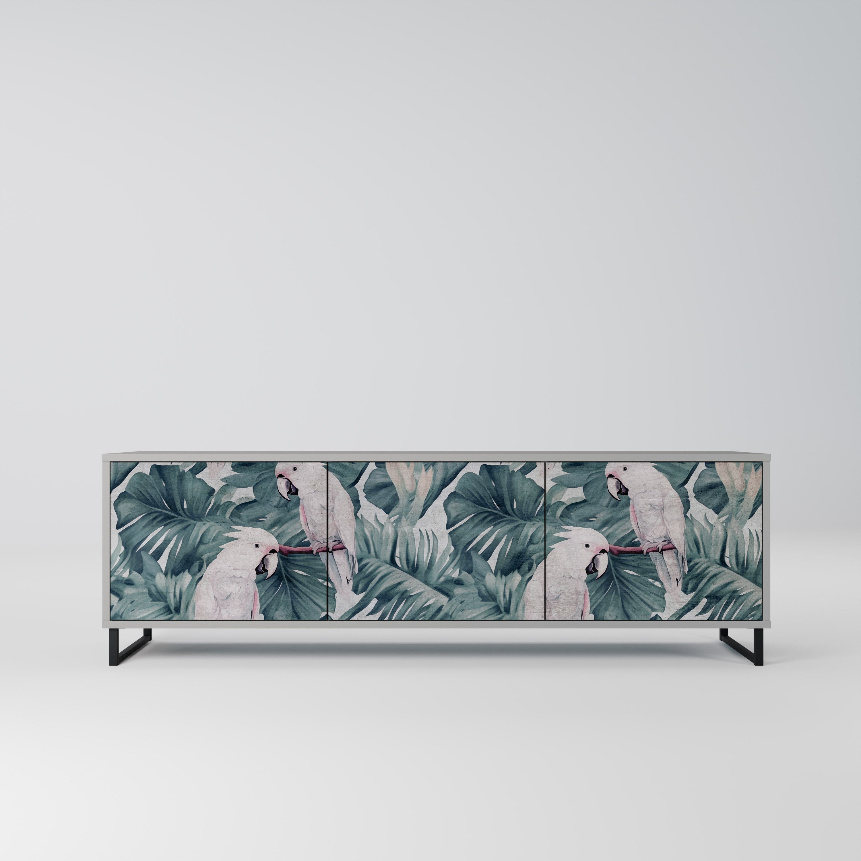 POPINJAY LOOK 3-Door TV Stand in Grey Finish