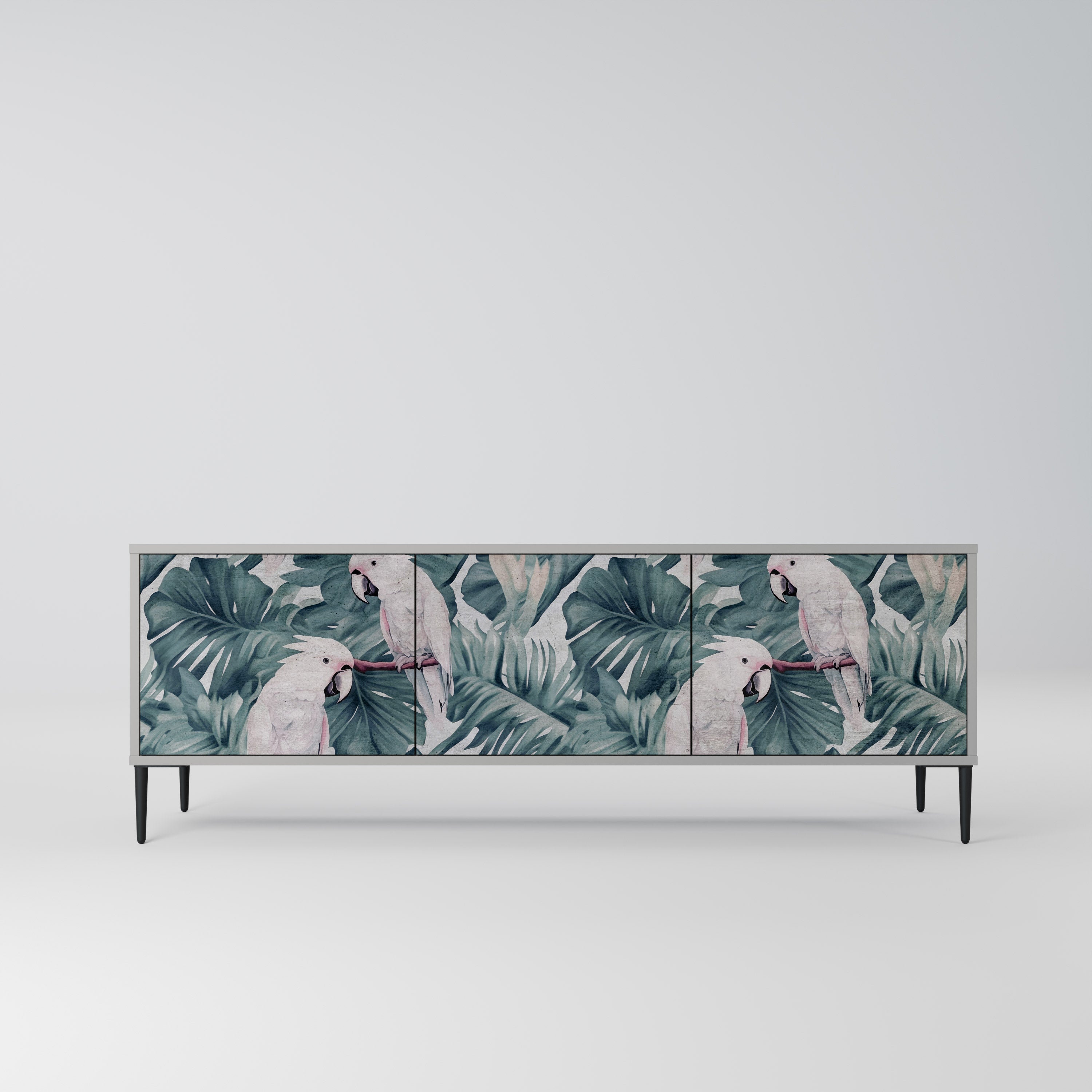 POPINJAY LOOK 3-Door TV Stand in Grey Finish