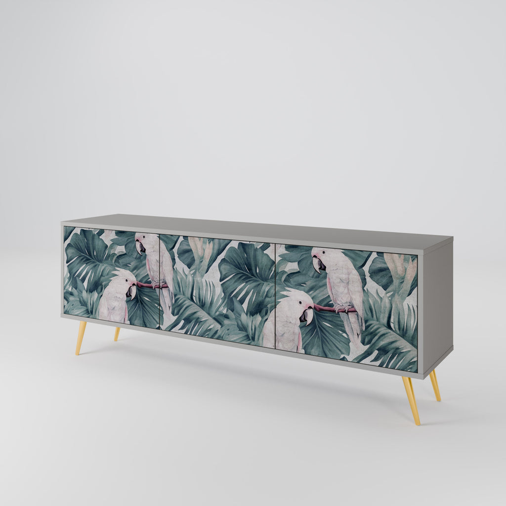 POPINJAY LOOK 3-Door TV Stand in Grey Finish