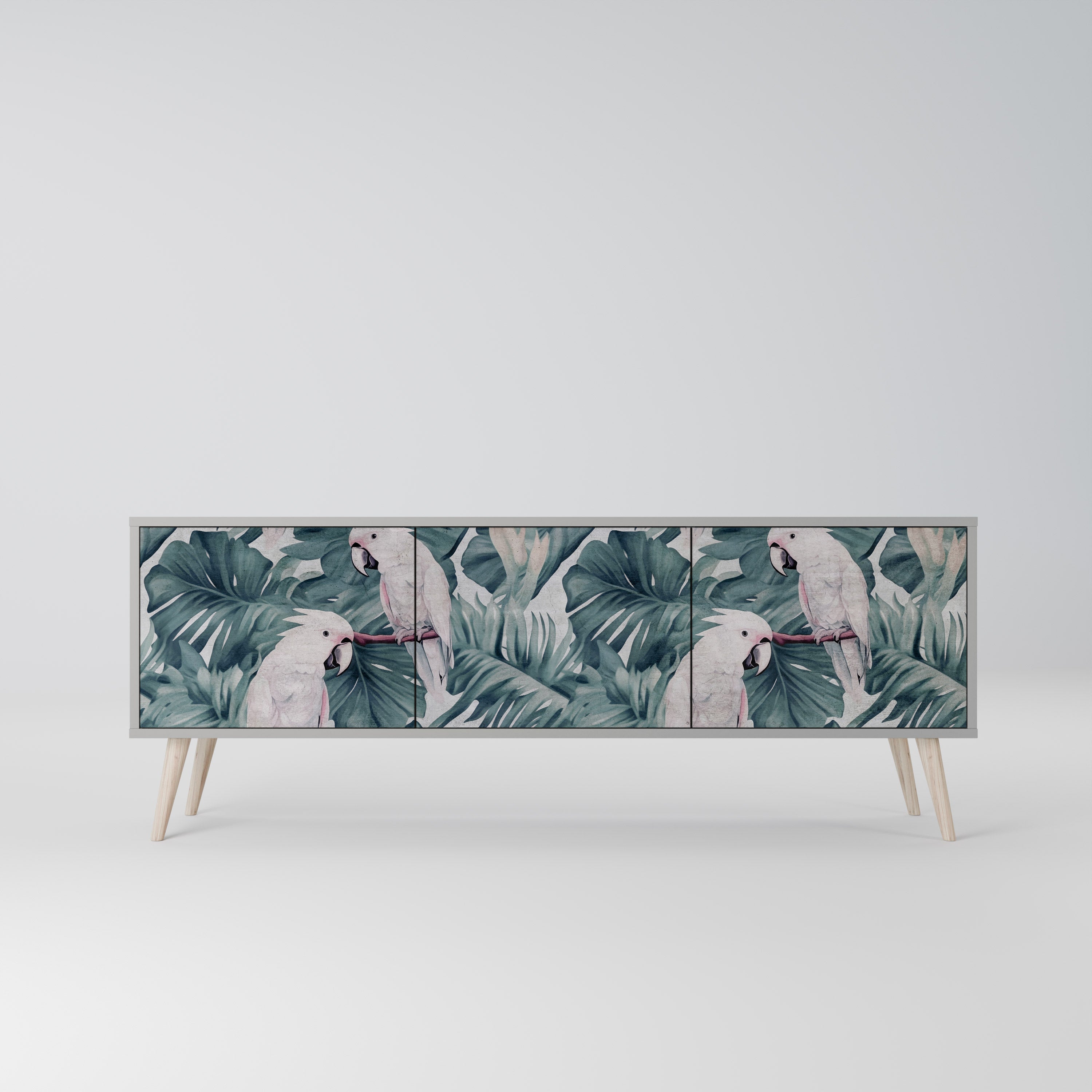 POPINJAY LOOK 3-Door TV Stand in Grey Finish