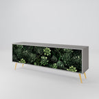 SUCCULENT JUNGLE 3-Door TV Stand in Grey Finish