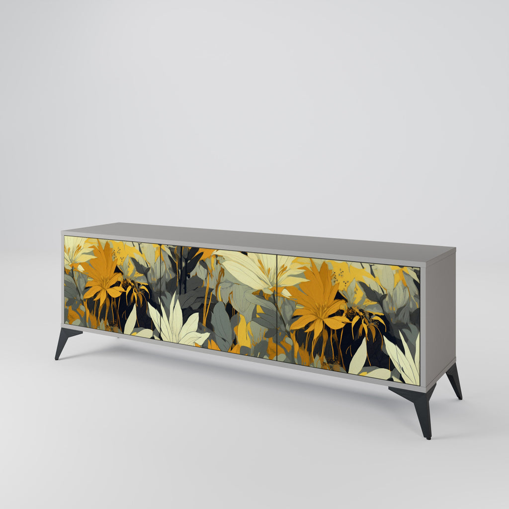 SUNKISSED LILY 3-Door TV Stand in Grey Finish