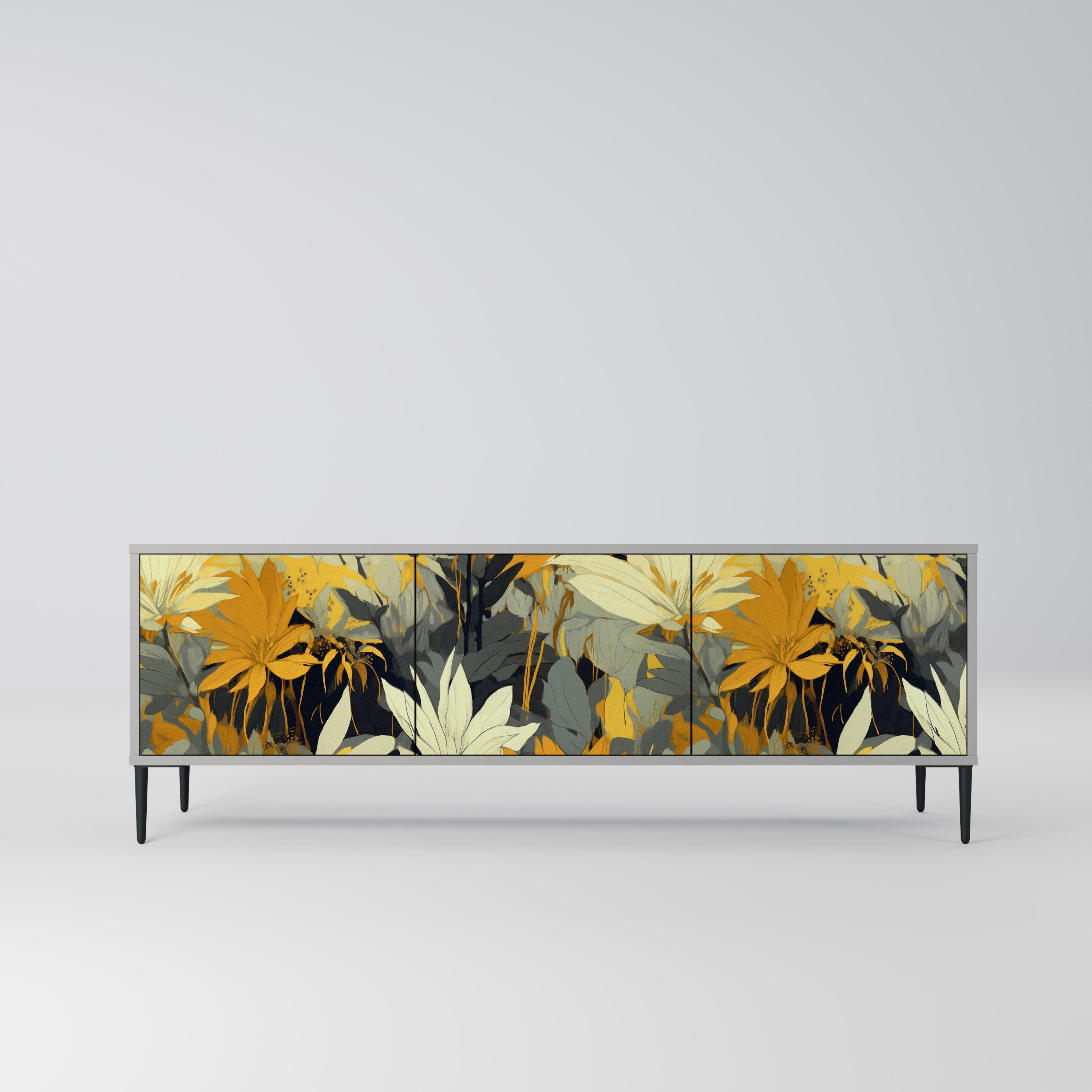 SUNKISSED LILY 3-Door TV Stand in Grey Finish