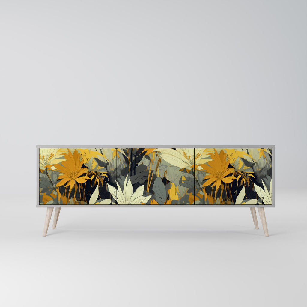 SUNKISSED LILY 3-Door TV Stand in Grey Finish