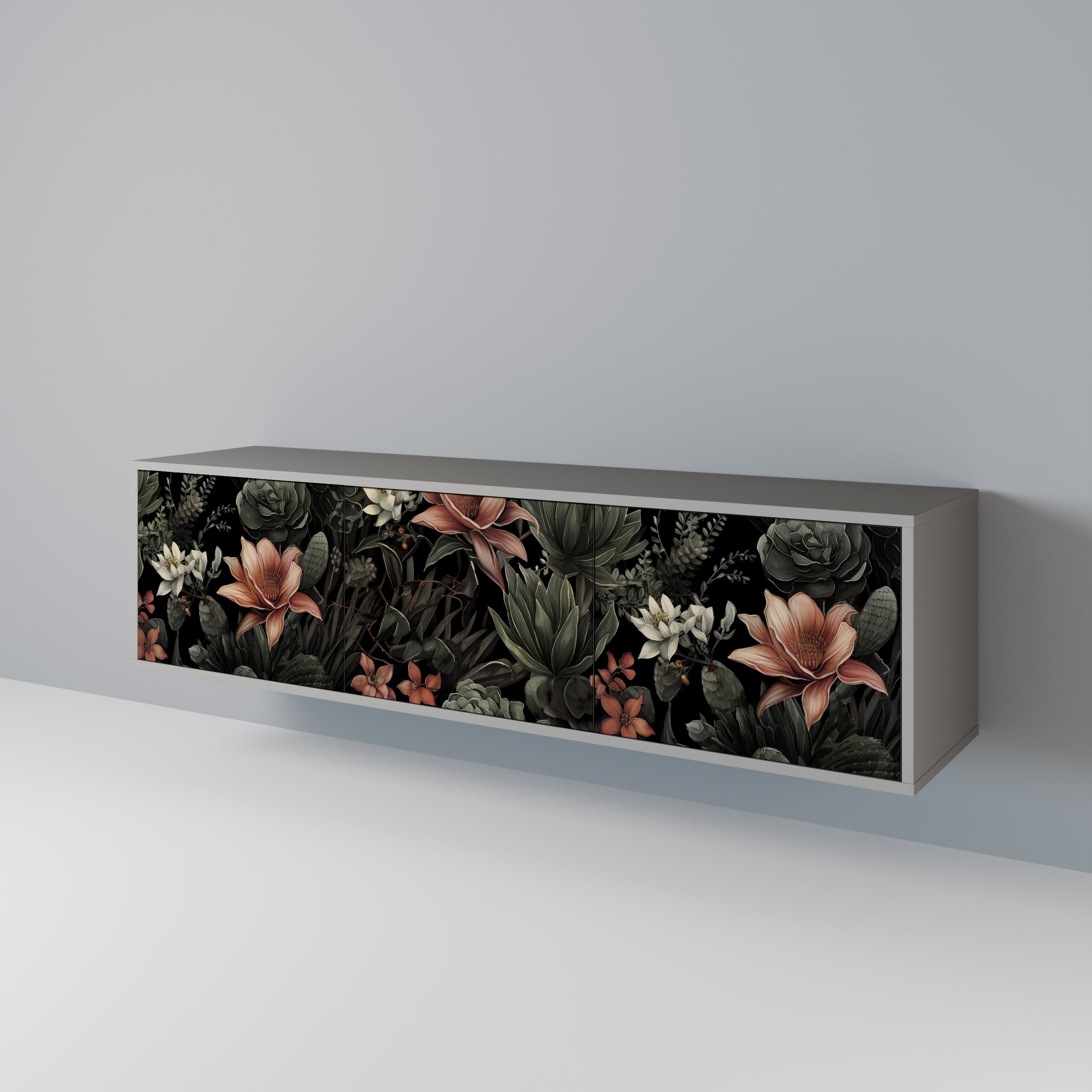 SECRET VERDURE 3-Door TV Stand in Grey Finish