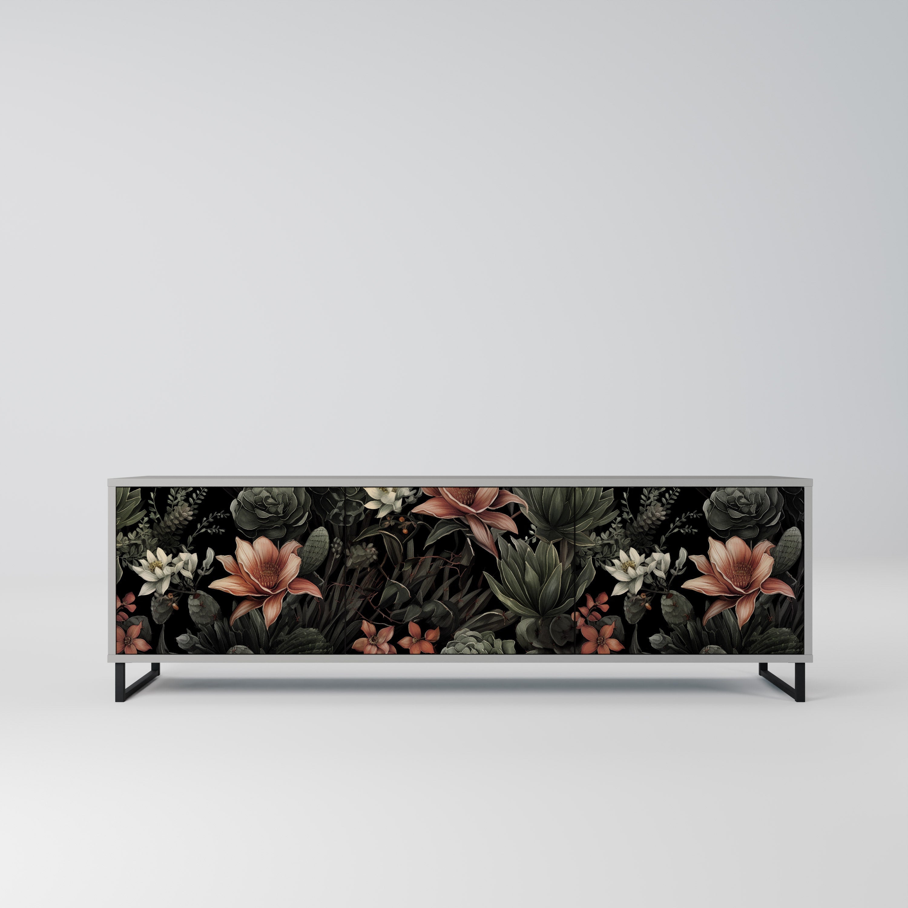 SECRET VERDURE 3-Door TV Stand in Grey Finish