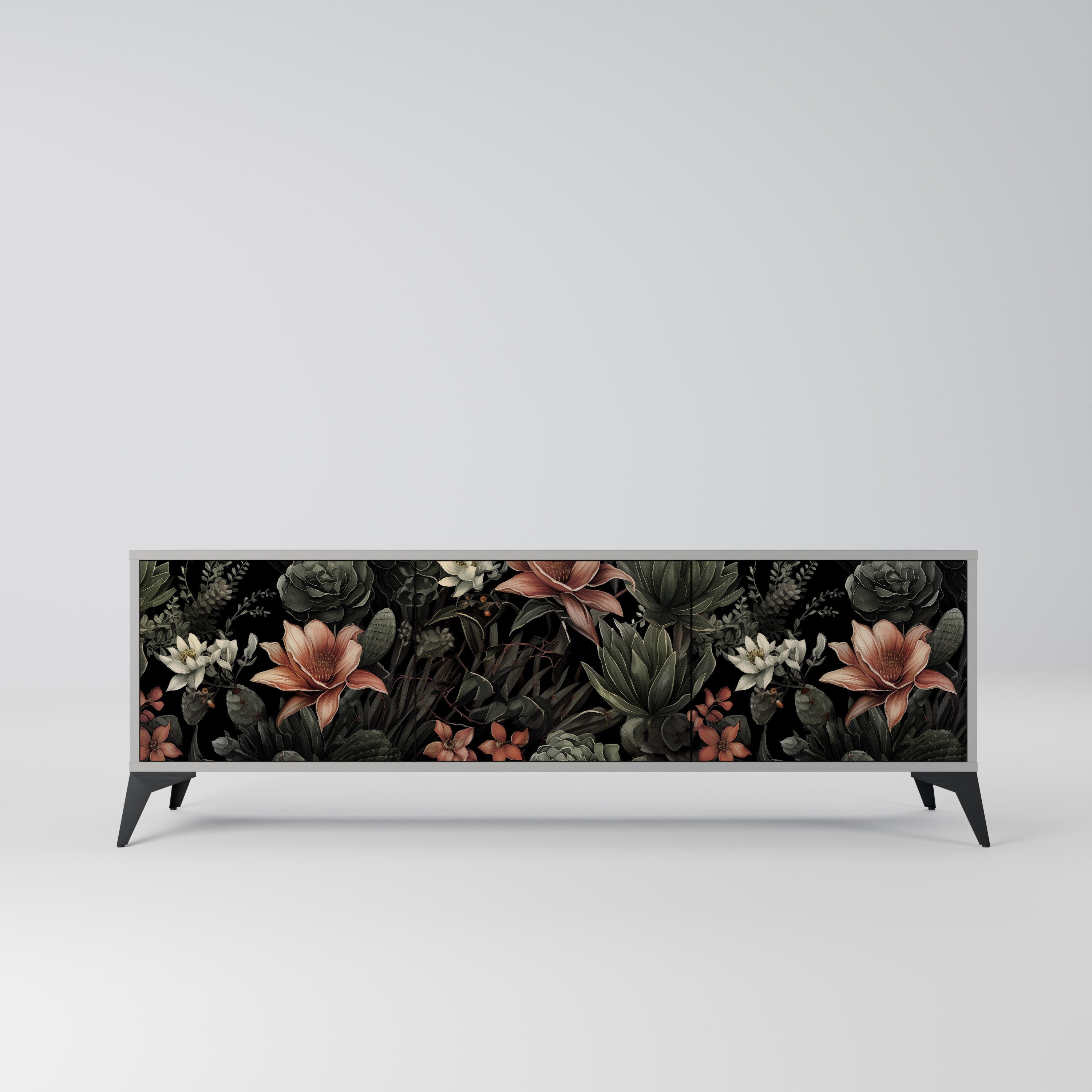 SECRET VERDURE 3-Door TV Stand in Grey Finish