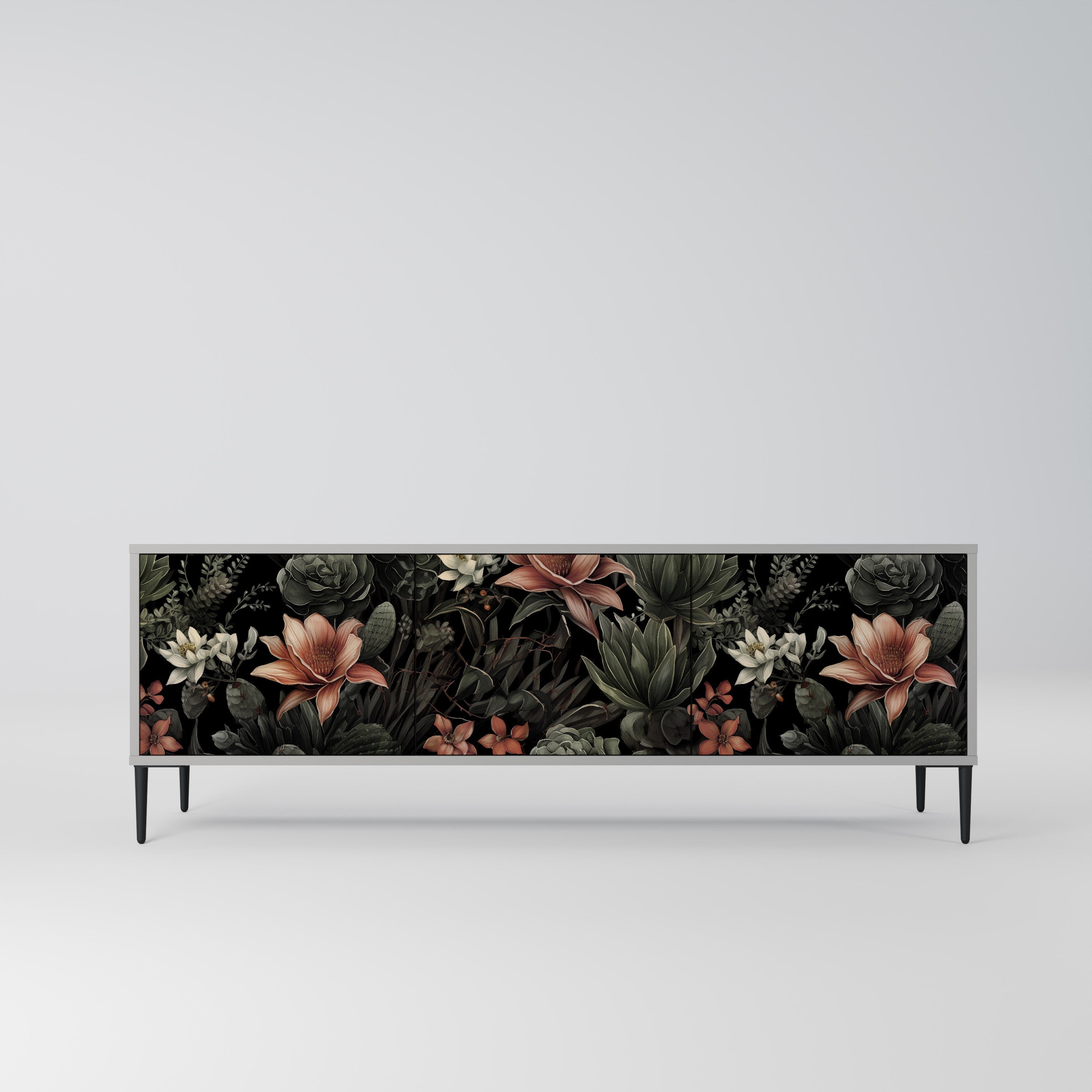 SECRET VERDURE 3-Door TV Stand in Grey Finish