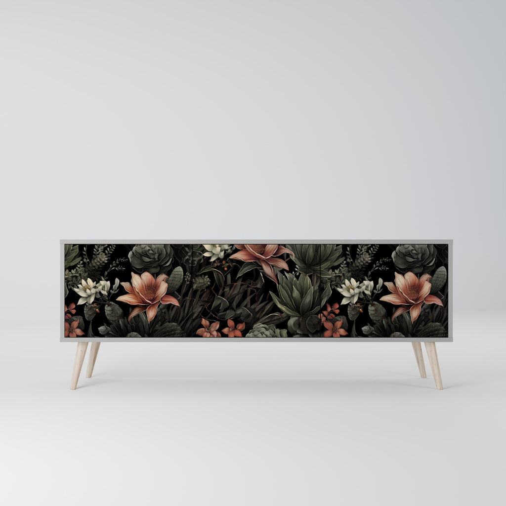 SECRET VERDURE 3-Door TV Stand in Grey Finish