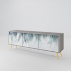 PALM VEIL 3-Door TV Stand in Grey Finish