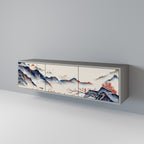 JAPANESE LANDSCAPE TV-Lowboard mit 3 Türen in Grau