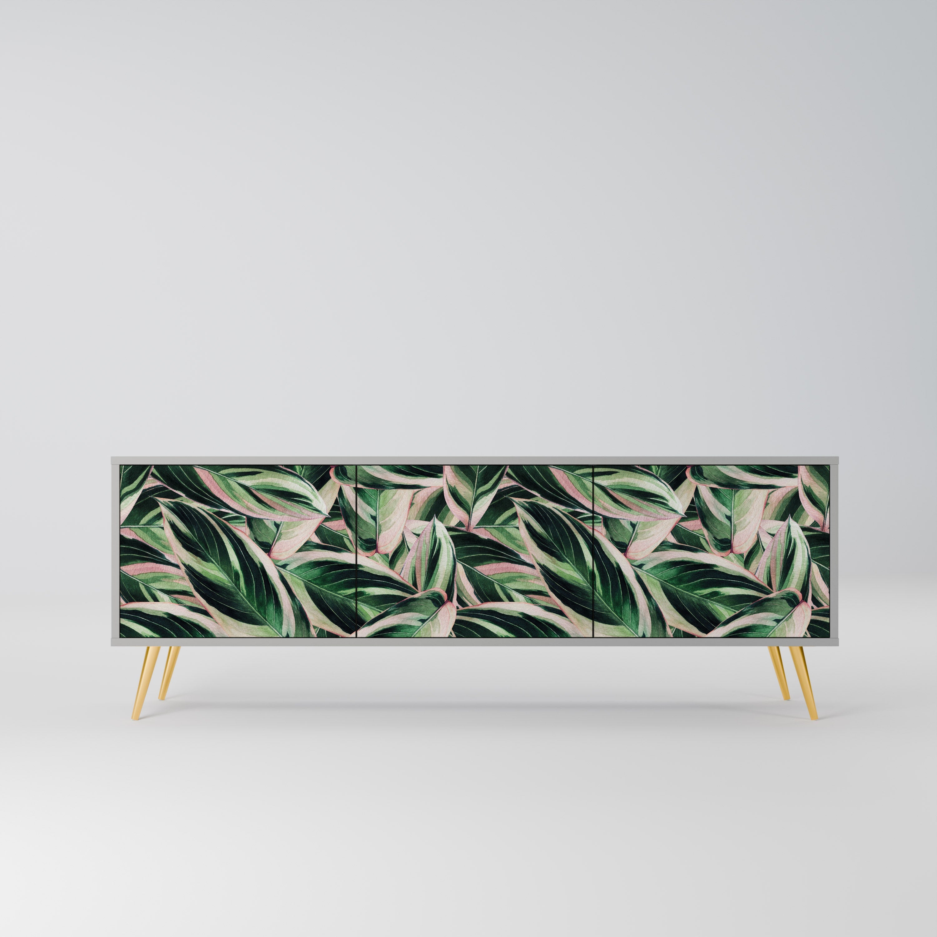 EERIE STROMANTHE 3-Door TV Stand in Grey Finish